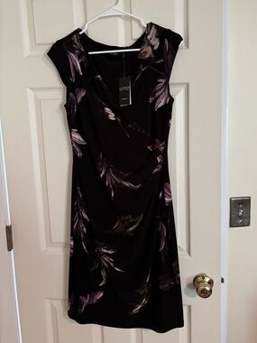 Ralph Lauren Black Dress with Purple Floral Print